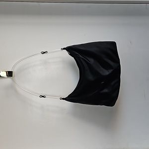 PRADA black nylon shoulder bag with plastic strap